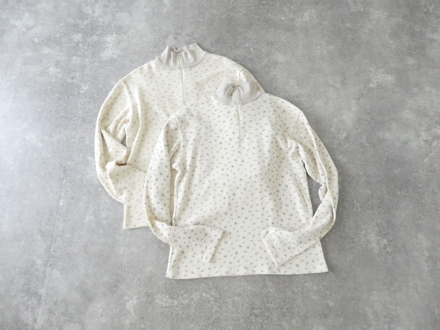 KAPITAL(キャピタル) ワッフル天竺小花プリントハーフZIPロンTの商品画像3