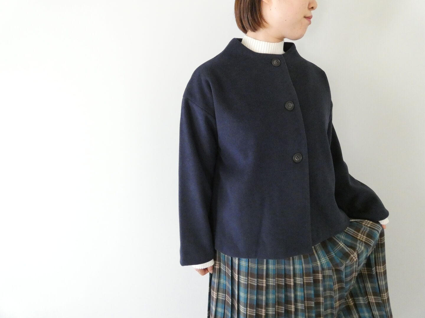 mao made(マオメイド) いつものウールブレンドモックネックジャケットの商品画像10