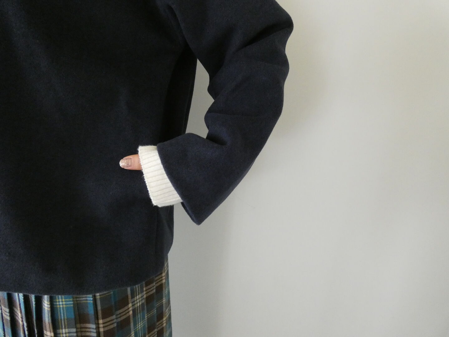 mao made(マオメイド) いつものウールブレンドモックネックジャケットの商品画像5
