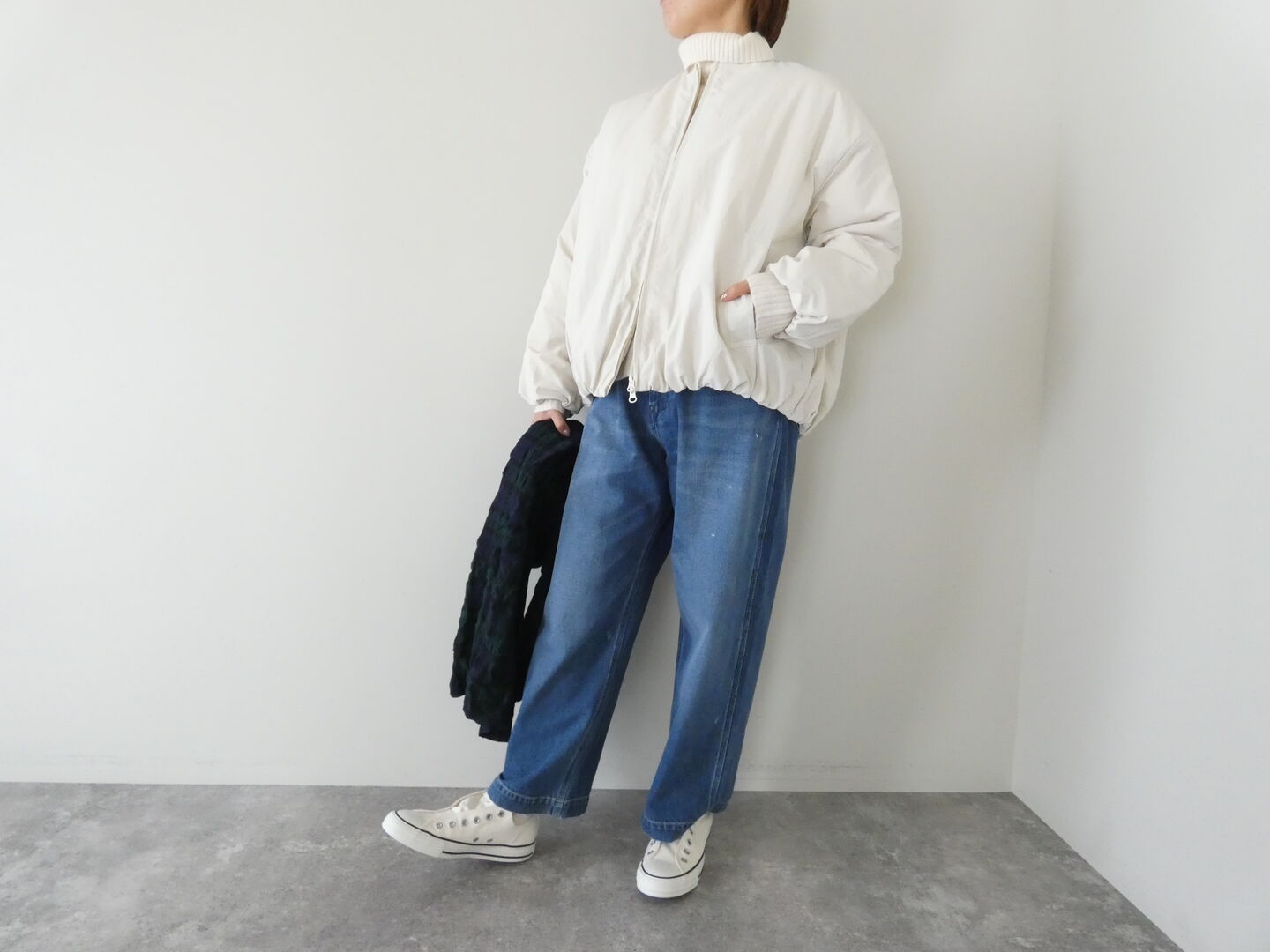 mao made(マオメイド) ノーカラーバルーンシルエットブルゾンの商品画像1