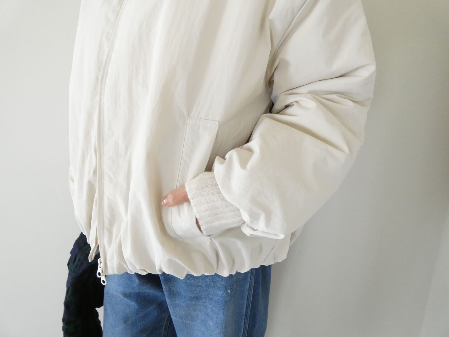 mao made(マオメイド) ノーカラーバルーンシルエットブルゾンの商品画像4