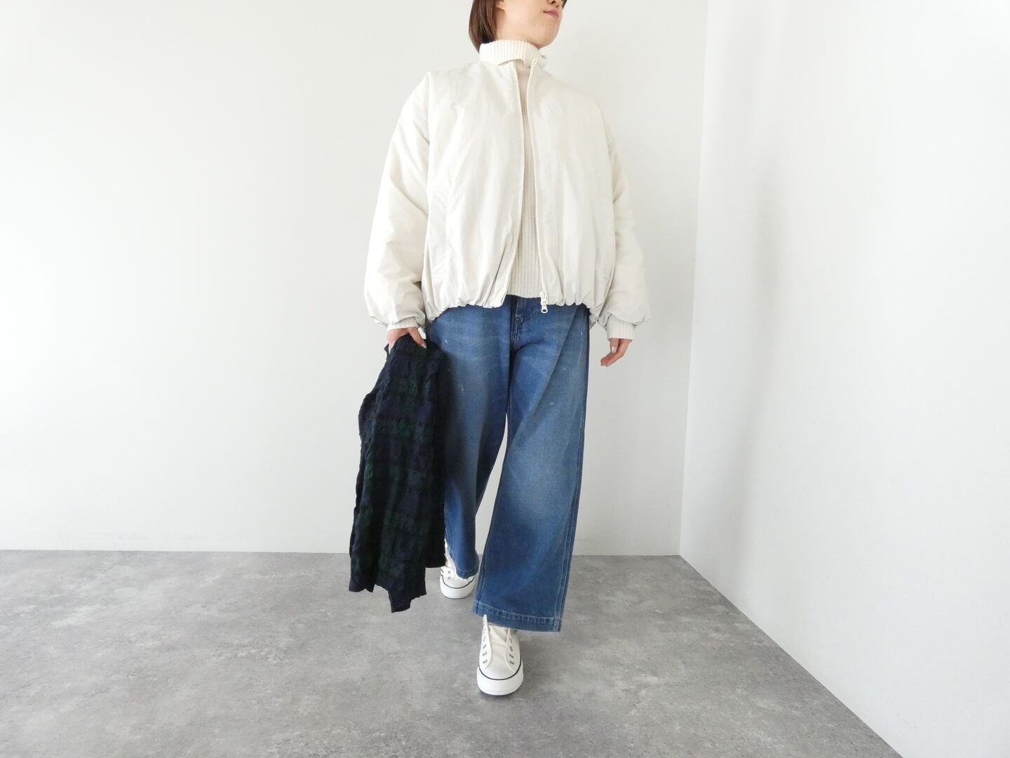 mao made(マオメイド) ノーカラーバルーンシルエットブルゾンの商品画像7
