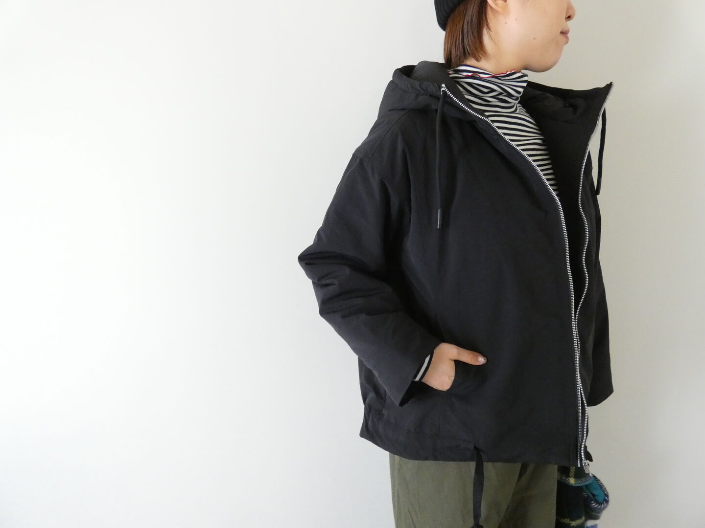 mao made(マオメイド) ほんのりAラインフード付きジャケットの商品画像1