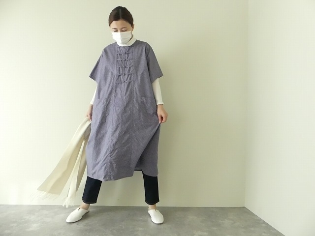 Homspun ホームスパン 小花プリントチャイナワンピース 212 1610 Space Moo Homspun ホームスパン 小花プリントチャイナワンピース 212 1610 Space Moo