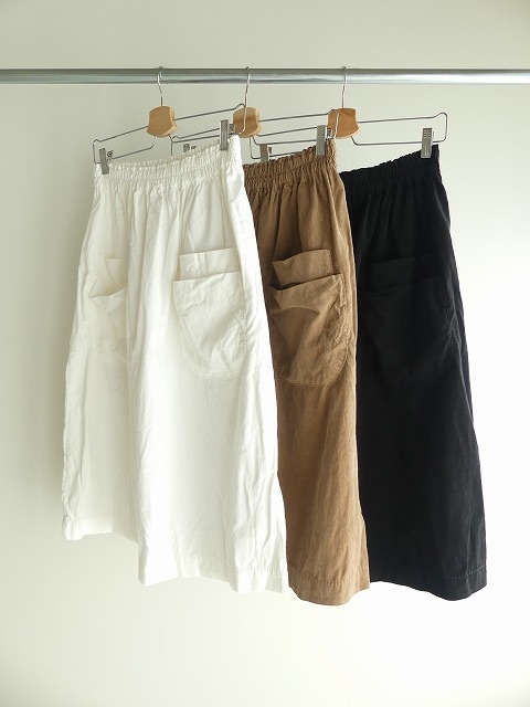 新品】homspun(ホームスパン) 細コールダブルポケットギャザースカート