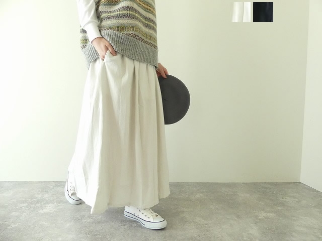 homspun(ホームスパン) コットンウールバルキーツイルギャザースカート(232-4505)