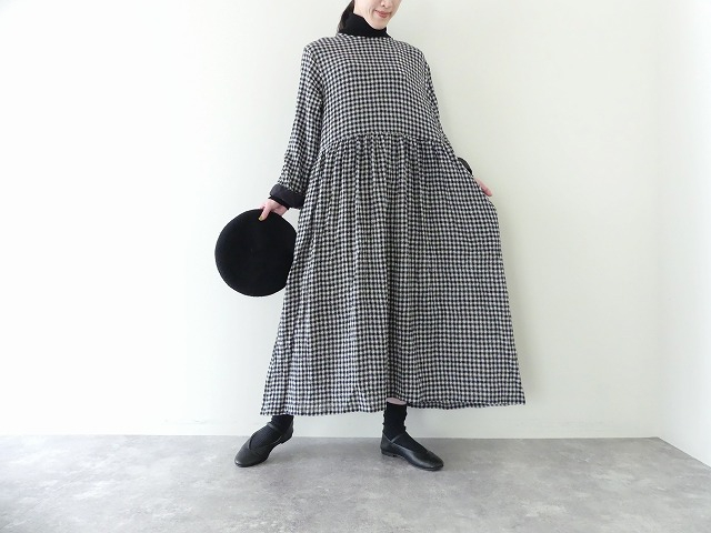 ichi Antiquites♡ウールガーゼタータンチェックワンピース