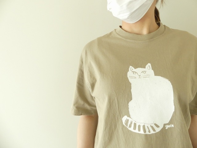 【ご予約カラーあり】grin(グリン) エーゲ海ふりむきねこTシャツ(8222C027)(3)