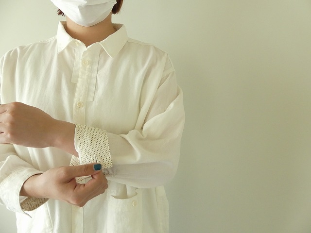快晴堂(かいせいどう) HAYATE Winterホワイトレギュラー衿ゆったりシャツ size3+(23S-50G)