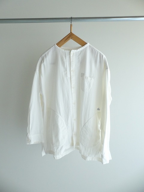 快晴堂(かいせいどう) HAYATE Winterホワイトスタンド衿Wideシャツ size5+(23S-51B)