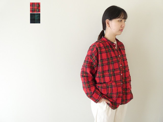 快晴堂(かいせいどう) タータンフォーエバー スタンド背タックシャツ(53S-27)