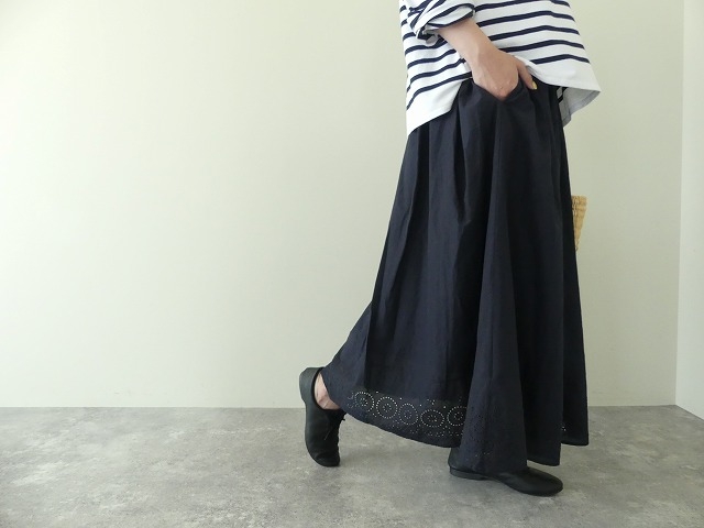 VOILE WITH CUT WORK LACE GATHERED SKIRT