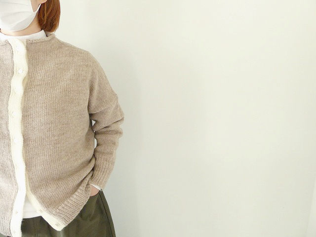 homspun ホームスパン ロービング 前立て 配色 カーディガン homspun ホームスパン ロービング 前立て 配色 カーディガン