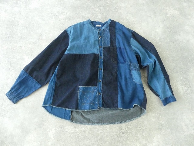 KAPITAL(キャピタル) 綿×リネンIDGパッチワークバンドカラーカトマンズシャツの商品画像12