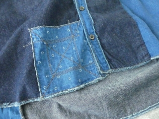 KAPITAL(キャピタル) 綿×リネンIDGパッチワークバンドカラーカトマンズシャツの商品画像29