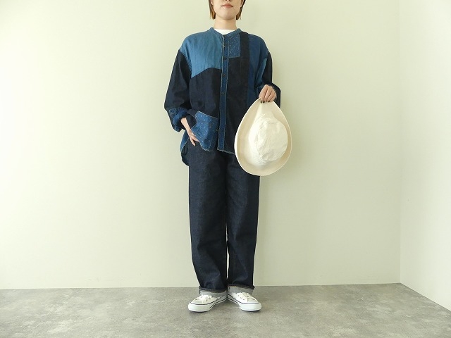 KAPITAL(キャピタル) 綿×リネンIDGパッチワークバンドカラーカトマンズシャツの商品画像3