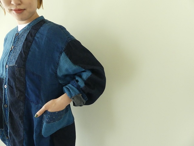 KAPITAL(キャピタル) 綿×リネンIDGパッチワークバンドカラーカトマンズシャツの商品画像7