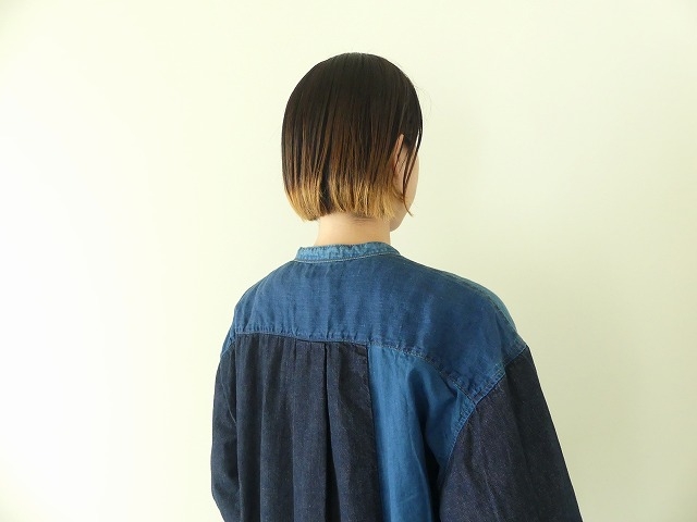 KAPITAL(キャピタル) 綿×リネンIDGパッチワークバンドカラーカトマンズシャツの商品画像8